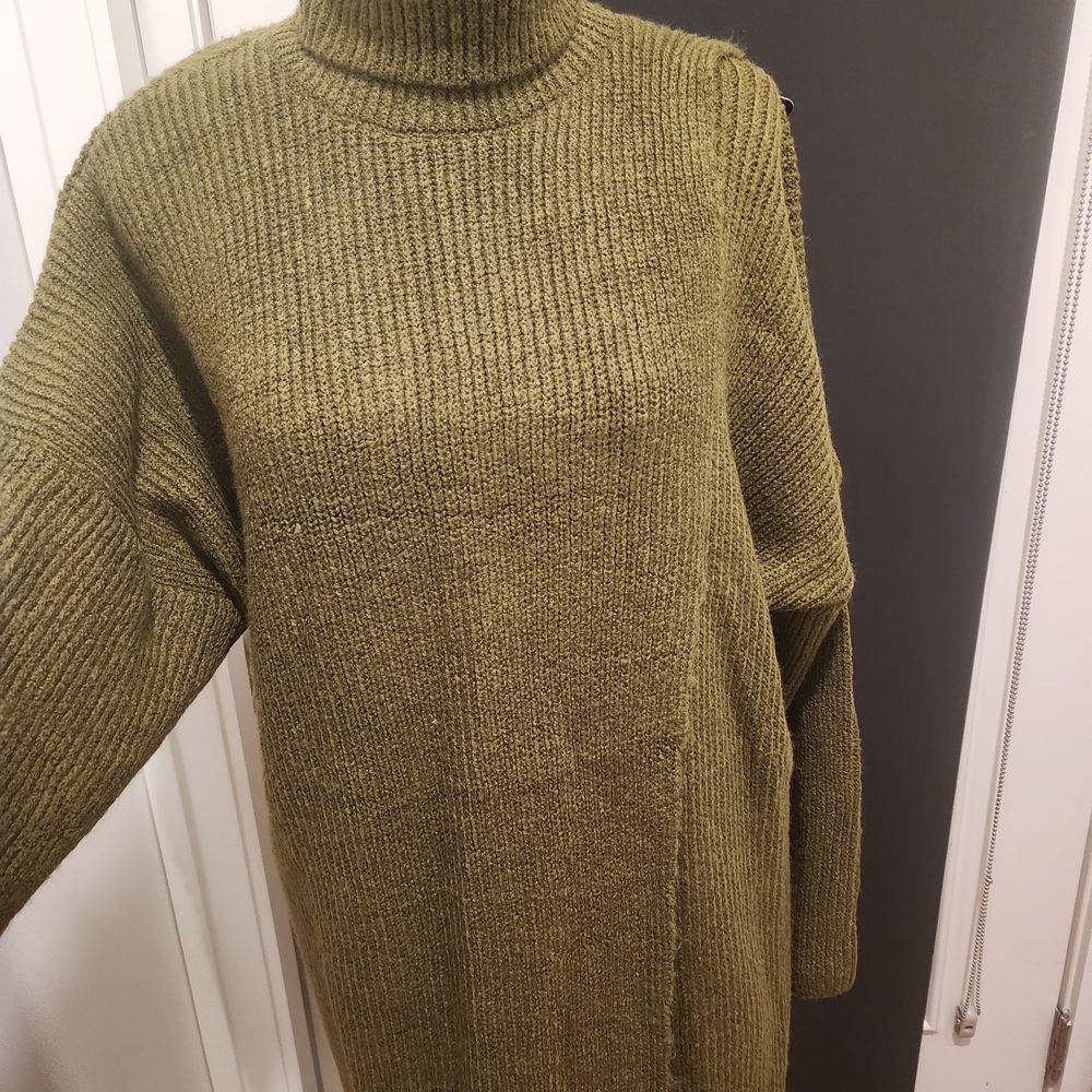 Olive Green Turtleneck Sweater